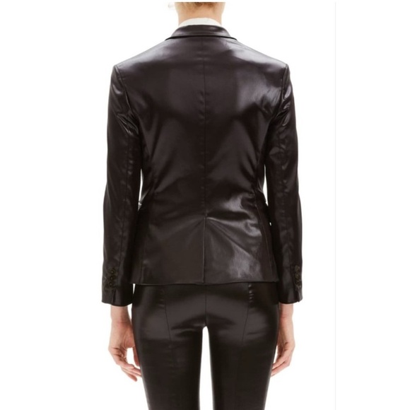 Theory  Shrunken glossy jacket sz 2 dark brown - Picture 2 of 7